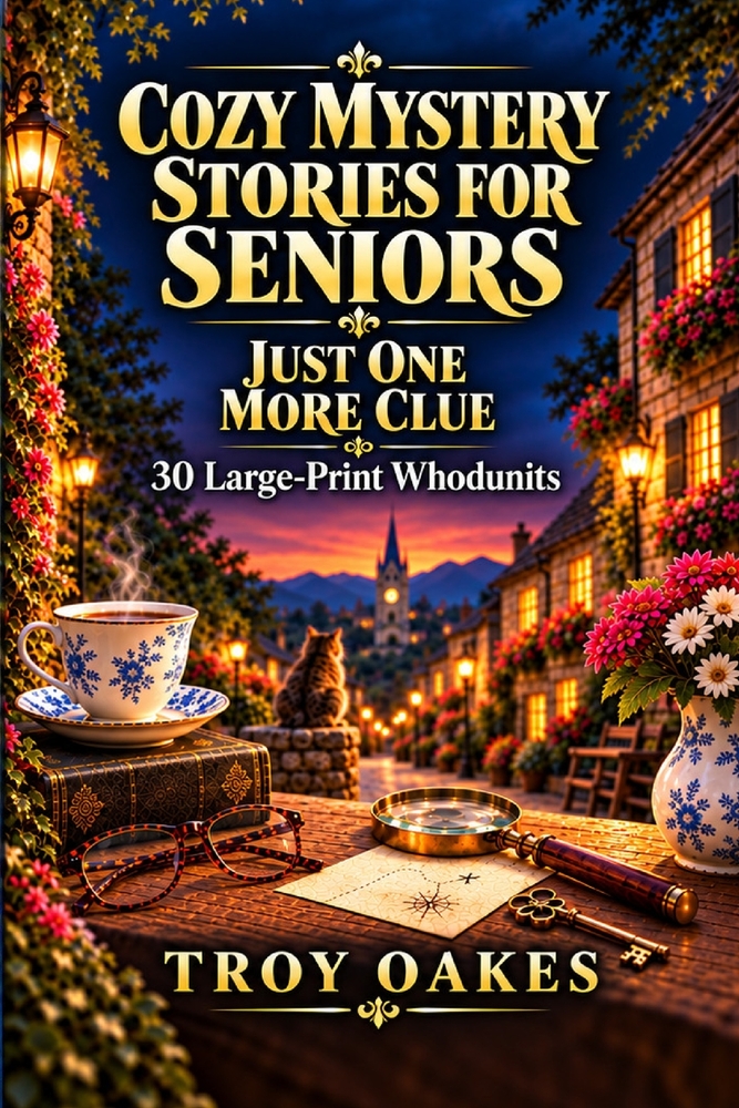 Cozy Mystery Stories for Seniors: Just One More Clue: 30 Large Print Whodunits with Clever Clues, Village Secrets, Charming Characters and Satisfying cover