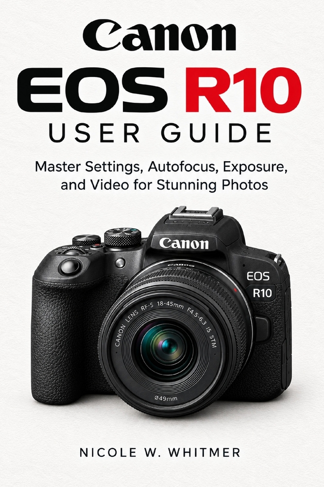 Canon EOS R10 User Guide: Master Settings, Autofocus, Exposure, and Video for Stunning Photos cover