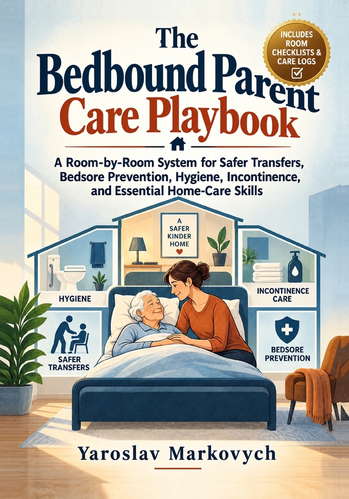 The Bedbound Parent Care Playbook: A Room-by-Room System for Safer Transfers, Bedsore Prevention, Hygiene, Incontinence, and Essential Home-Care Skill cover