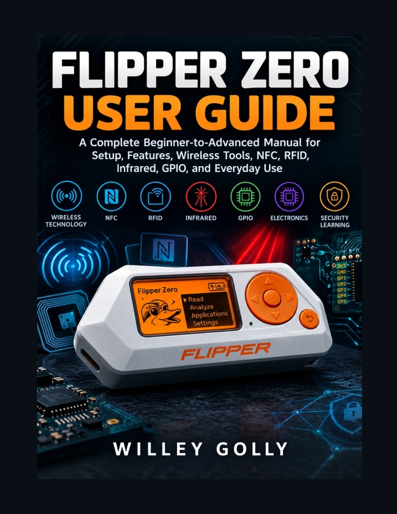 Flipper Zero User Guide: A Complete Beginner-to-Advanced Manual for Setup, Features, Wireless Tools, NFC, RFID, Infrared, GPIO, and Everyday Use cover