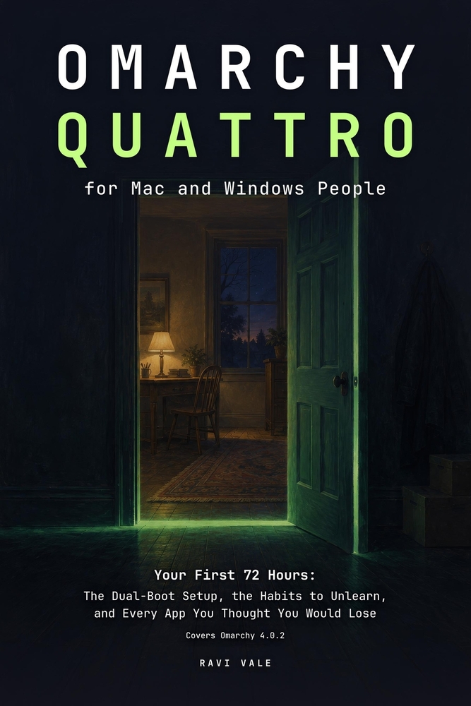 Omarchy Quattro for Mac and Windows People: Your First 72 Hours: The Dual-Boot Setup, the Habits to Unlearn, and Every App You Thought You Would Lose cover