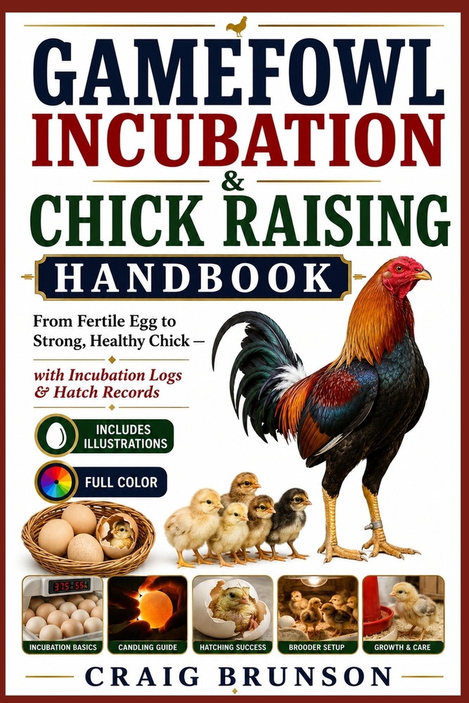 Gamefowl Incubation & Chick Raising Handbook: From Fertile Egg to Strong, Healthy Chick - with Incubation Logs & Hatch Records cover