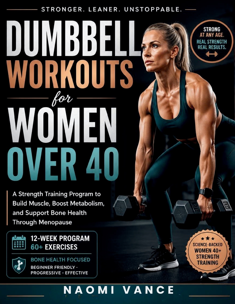 Dumbbell Workouts for Women Over 40: A Strength Training Guide to Build Muscle, Boost Metabolism, and Support Bone Health Through Menopause cover