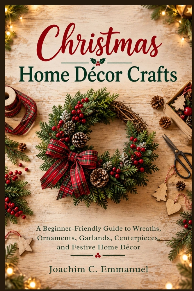 Christmas Home Décor Crafts: A Beginner-Friendly Guide to Wreaths, Ornaments, Garlands, Centerpieces, and Festive Home Décor cover