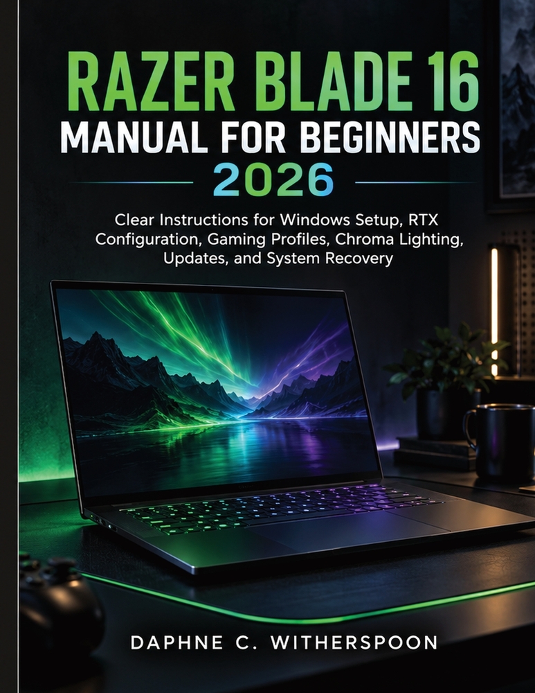 Razer Blade 16 Manual for Beginners 2026: Clear Instructions for Windows Setup, RTX Configuration, Gaming Profiles, Chroma Lighting, Updates, and Syst cover