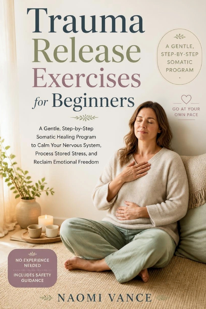 Trauma Release Exercises for Beginners: A Gentle, Step-by-Step Somatic Healing Program to Calm Your Nervous System, Process Stored Stress, and Reclaim cover