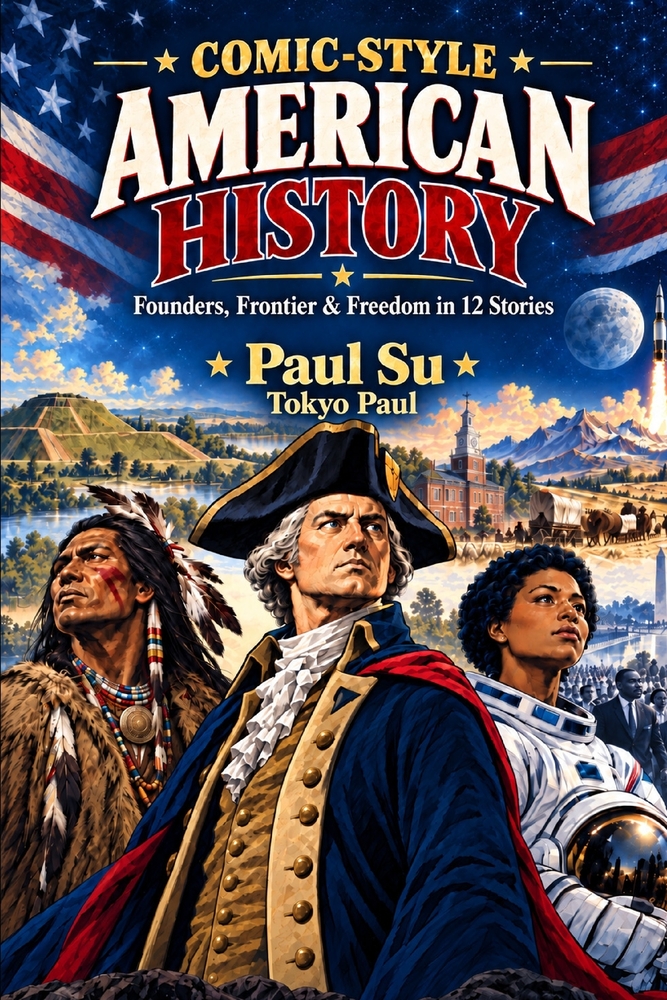 Comic-Style American History: Founders, Frontier & Freedom in 12 Stories cover