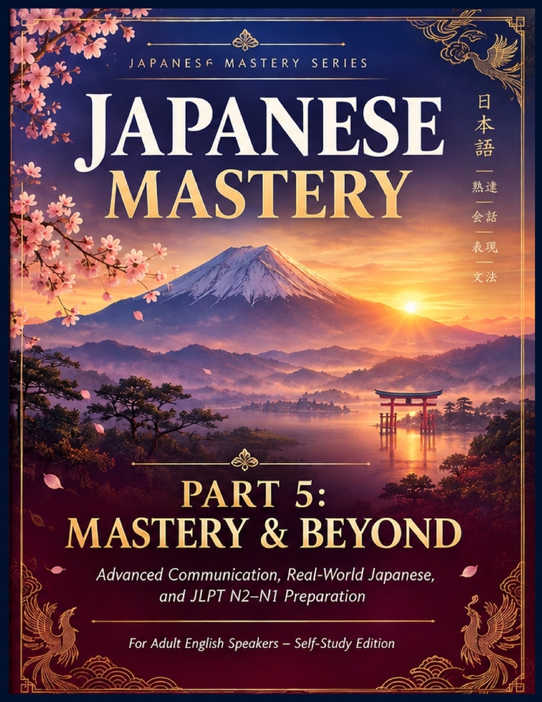 Japanese Mastery: Part 5: Mastery & Beyond - Advanced Communication, Real-World Japanese, and JLPT N2-N1 Preparation cover