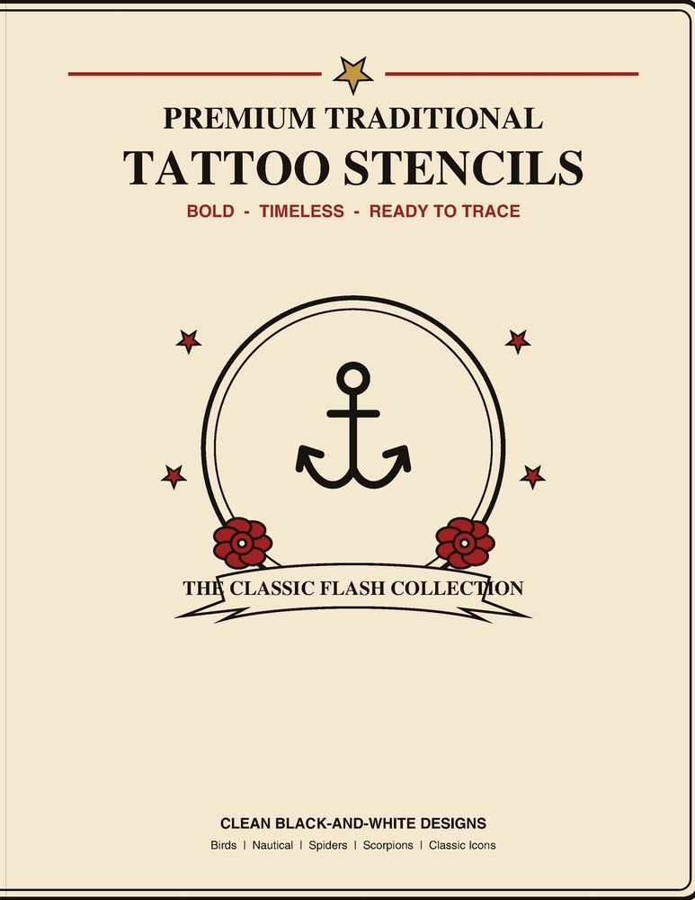 Premium Traditional Tattoo Stencils: Old-School Ink. New Ideas cover