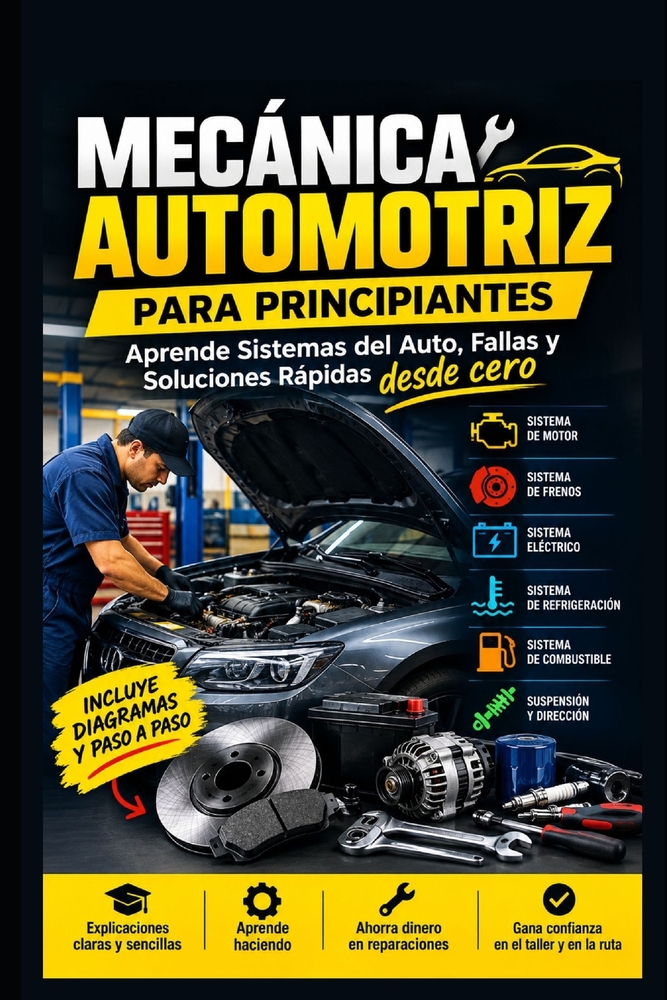 Mecánica Automotriz para Principiantes: Aprende Sistemas del Auto, Fallas y Soluciones Rápidas desde cero cover