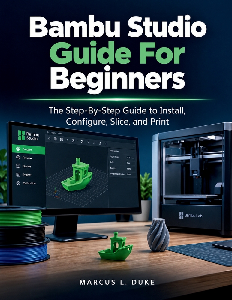Bambu Studio Guide For Beginners: The Step-By-Step Guide to Install, Configure, Slice, and Print cover