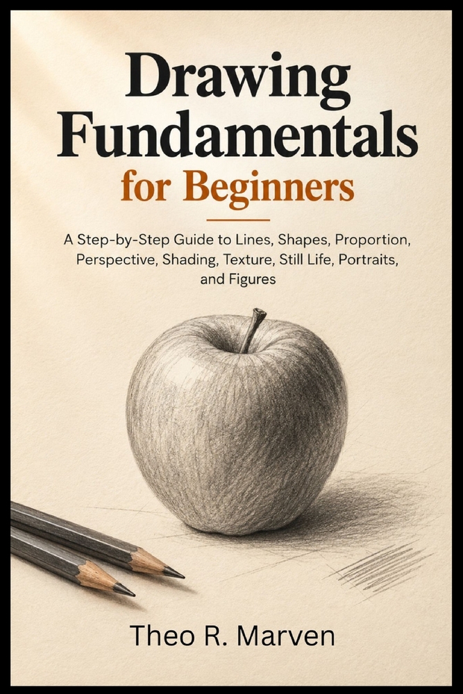 Drawing Fundamentals For Beginners: A Step-by-Step Guide to Lines, Shapes, Proportion, Perspective, Shading, Texture, Still Life, Portraits, and Figur cover