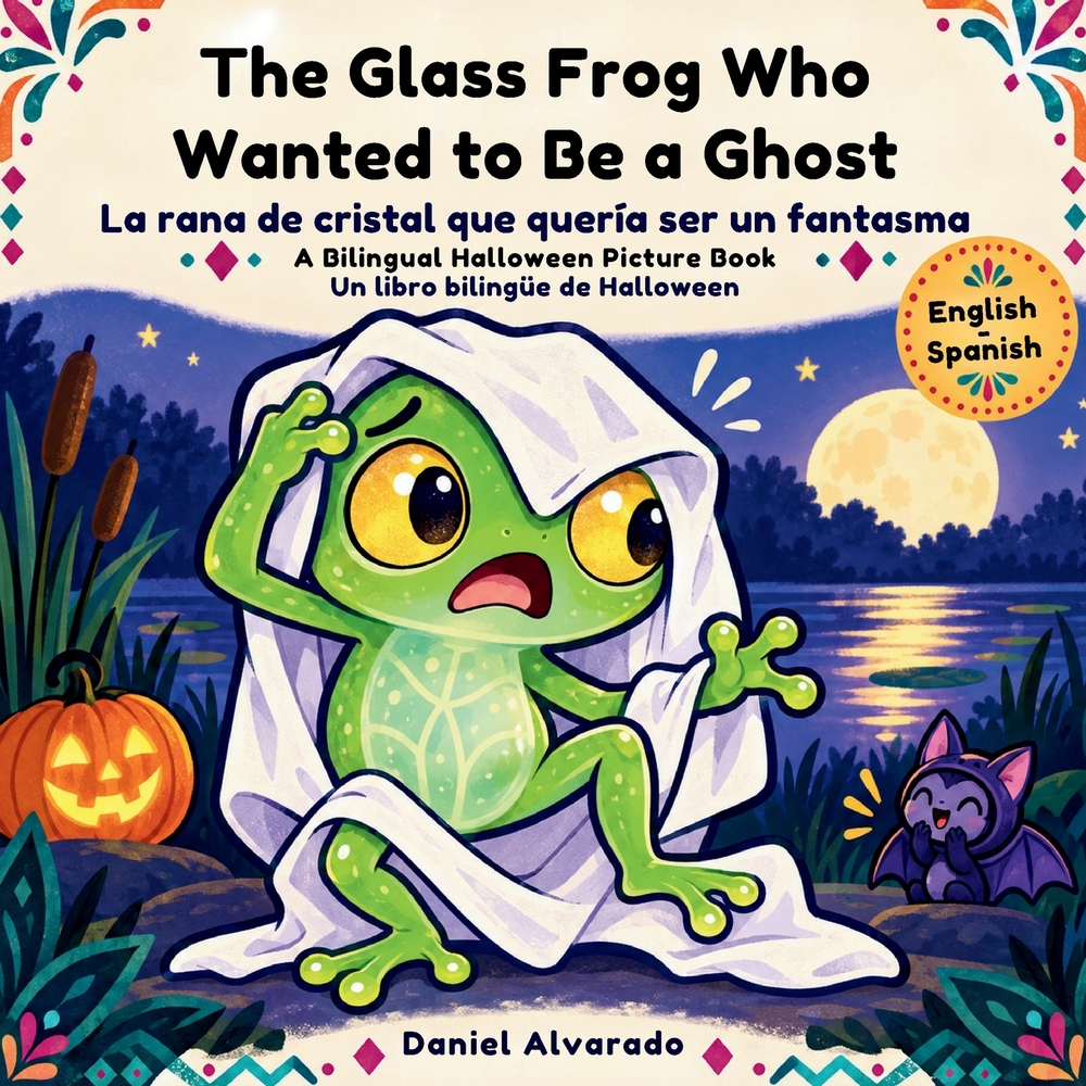 The Glass Frog Who Wanted to Be a Ghost - La rana de cristal que quería ser un fantasma: A Bilingual Halloween Picture Book in English and Spanish Abo cover