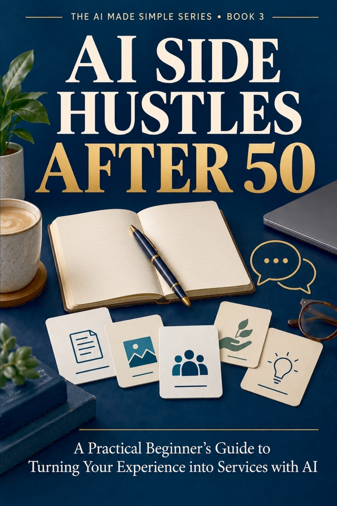 AI Side Hustles After 50: A Practical Beginner's Guide to Turning Your Experience into Services with AI cover