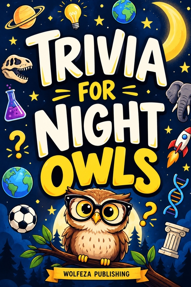Trivia for Night Owls: 500+ Fun Facts, Weird Trivia & Fascinating Questions About History, Science, Animals, Sports, Movies, Technology, Geography & M cover