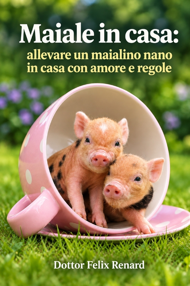 Maiale in casa: allevare un maialino nano in casa con amore e regole cover