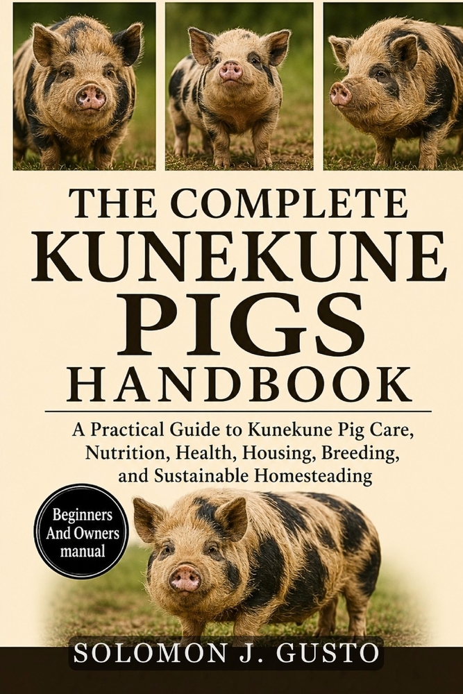 The Complete Kunekune Pigs Handbook: A Practical Guide to Kunekune Pig Care, Nutrition, Health, Housing, Breeding, and Sustainable Homesteading cover