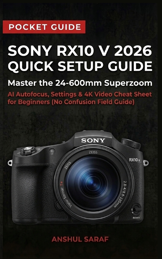 Sony RX10 V 2026 Quick Setup Guide: Master the 24-600mm Superzoom - AI Autofocus, Settings & 4K Video Cheat Sheet for Beginners (No Confusion Pocket F cover