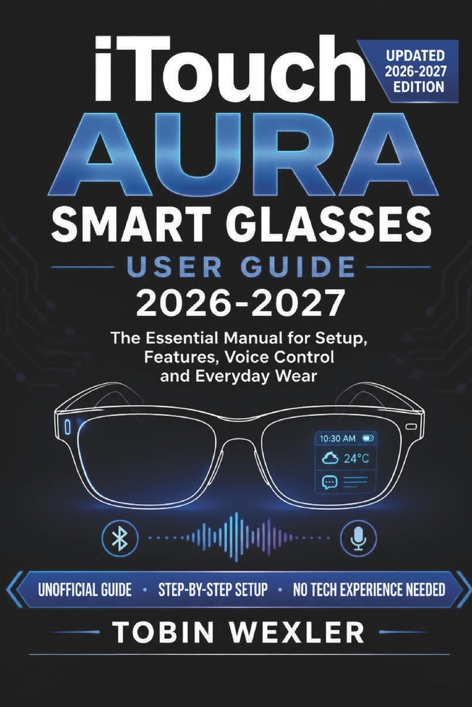 iTouch Aura Smart Glasses User Guide 2026-2027: The Essential Manual for Setup, Features, Voice Control and Everyday Wear cover