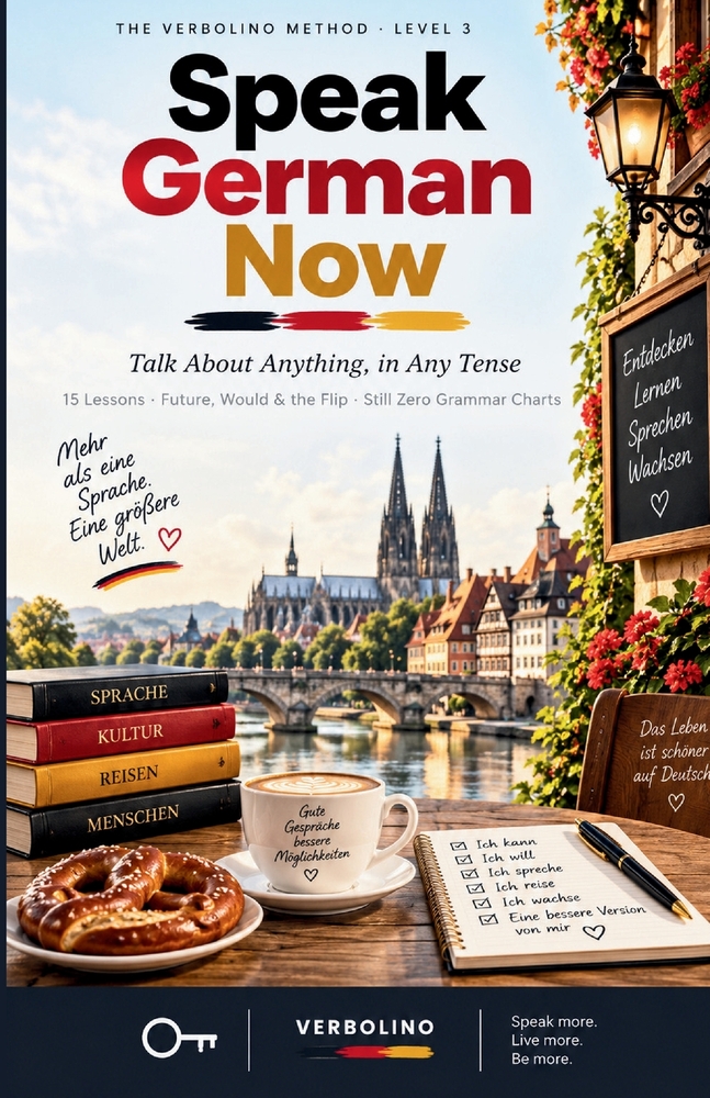 Speak German Now, Level 3: Talk About Anything, in Any Tense - The No-Grammar Method cover