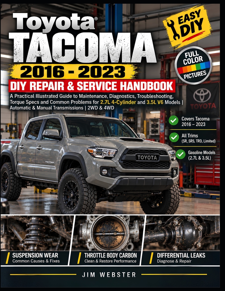Toyota Tacoma 2016-2023 DIY Repair & Service Handbook: A Practical Illustrated Guide to Maintenance, Diagnostics, Troubleshooting, Torque Specs and Co cover