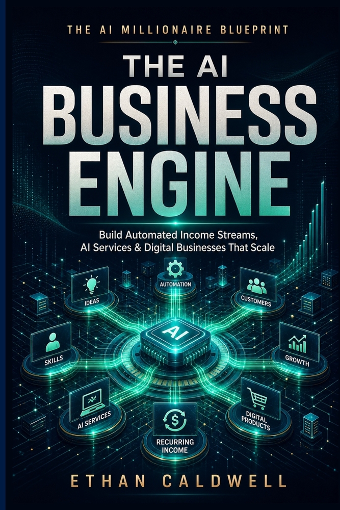 The AI Business Engine: Build Automated Income Streams, AI Services & Digital Businesses That Scale cover