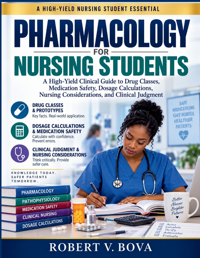 Pharmacology for Nursing Students: A High-Yield Clinical Guide to Drug Classes, Medication Safety, Dosage Calculations, Nursing Considerations, and Cl cover