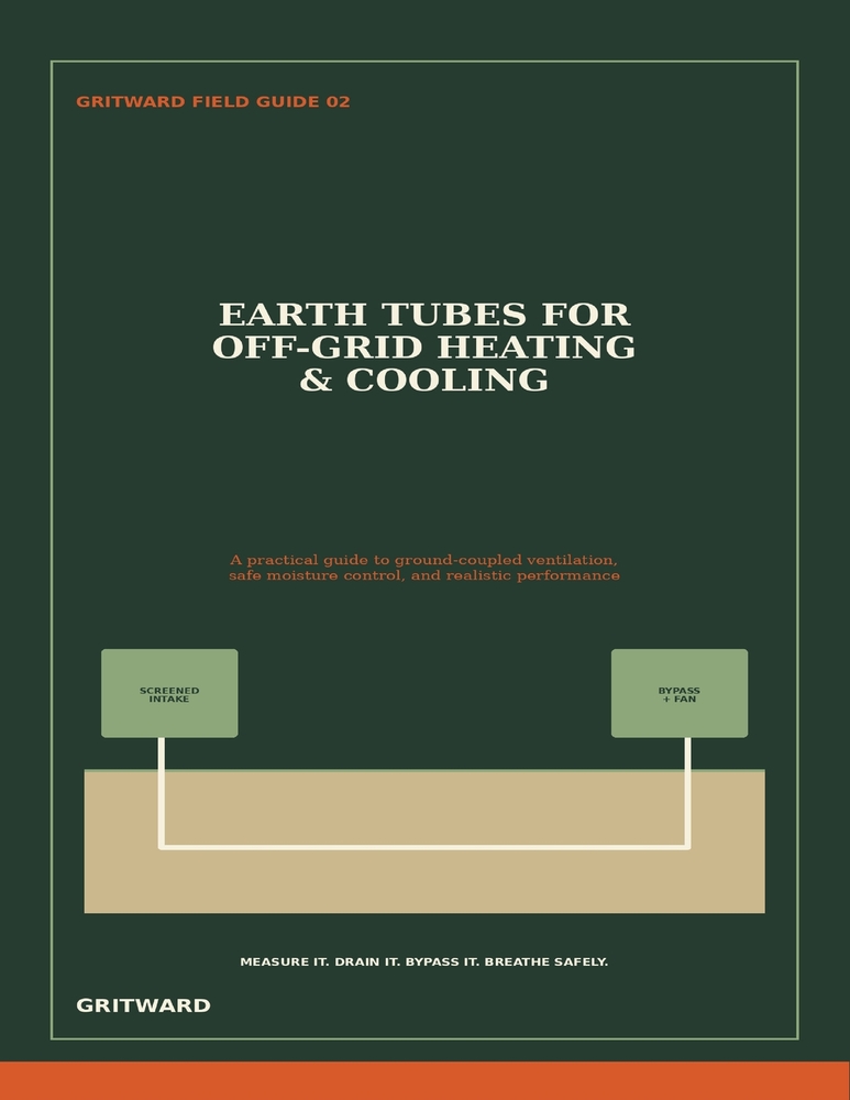 Earth Tubes for Off-Grid Heating & Cooling: A Practical Guide to Ground-Coupled Ventilation, Safe Moisture Control, and Realistic Performance cover