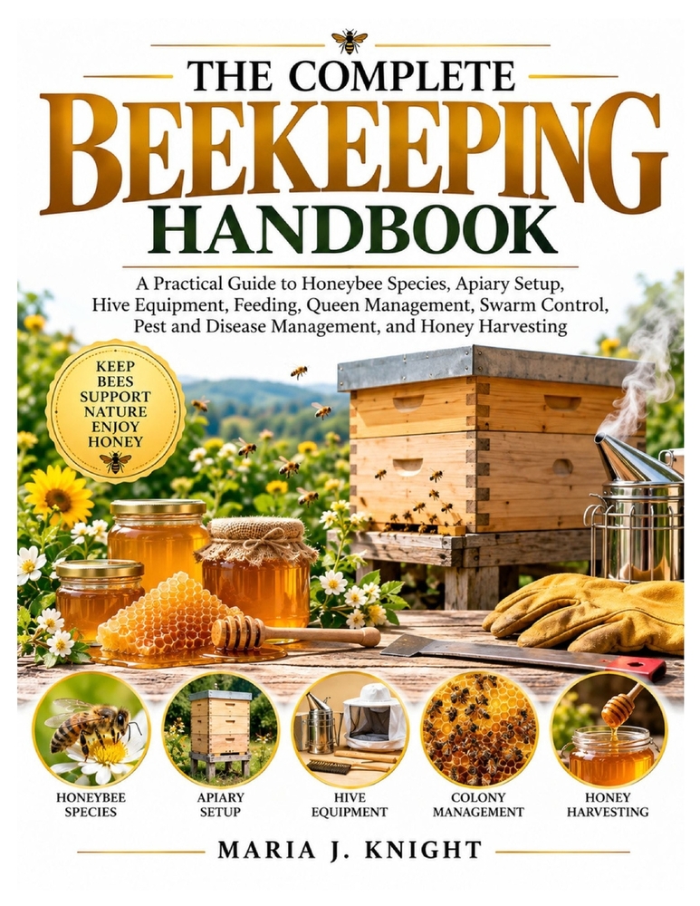 The Complete Beekeeping Handbook: A Practical Guide to Honeybee Species, Apiary Setup, Hive Equipment, Feeding, Queen Management, Swarm Control, Pest cover