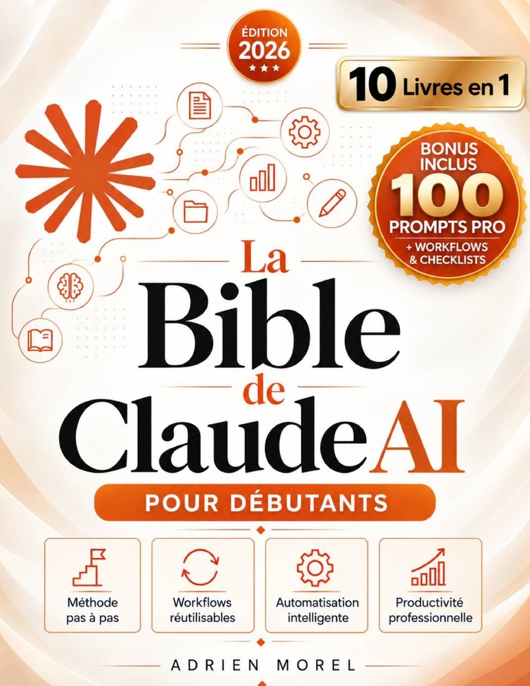 La Bible de Claude AI pour Débutants: Le Guide Pas à Pas des Prompts et de l'Intelligence Artificielle pour Gagner du Temps, Automatiser vos Tâches et cover