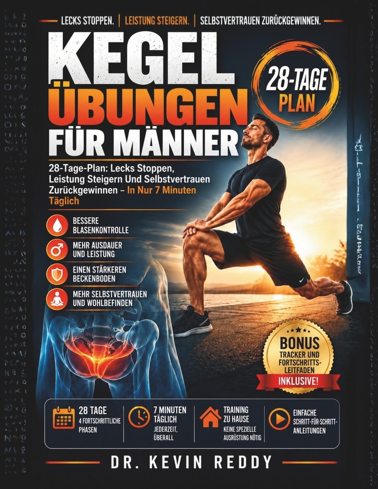 Kegel Übungen Für Männer: 28-Tage-Plan: Lecks Stoppen, Leistung Steigern Und Selbstvertrauen Zurückgewinnen - In Nur 7 Minuten Täglich cover