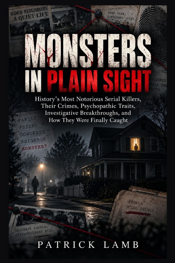 Monsters in Plain Sight: History's Most Notorious Serial Killers, Their Crimes, Psychopathic Traits, Investigative Breakthroughs, and How They Were Fi cover