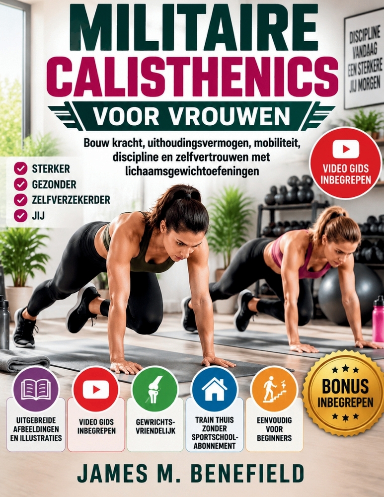 Militaire Calisthenics Voor Vrouwen: Bouw kracht, uithoudingsvermogen, mobiliteit, discipline en zelfvertrouwen met lichaamsgewichtoefeningen cover