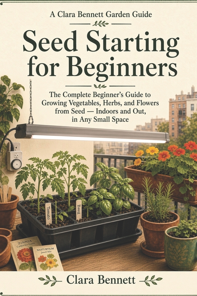 Seed Starting for Beginners: The Complete Beginner's Guide to Growing Vegetables, Herbs, and Flowers from Seed - Indoors and Out, in Any Small Space cover