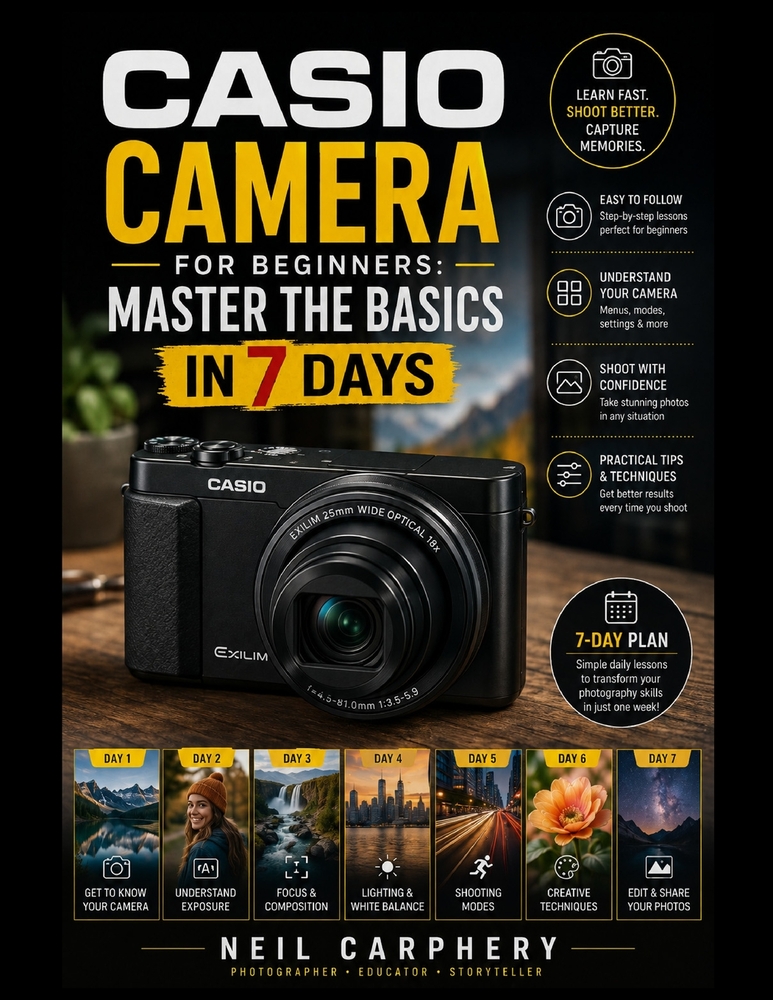Casio Camera for Beginners: Master the Basics in 7 Days: The Complete Beginner's Guide to Camera Settings, Exposure, Focus, Composition, Lighting, Sho cover