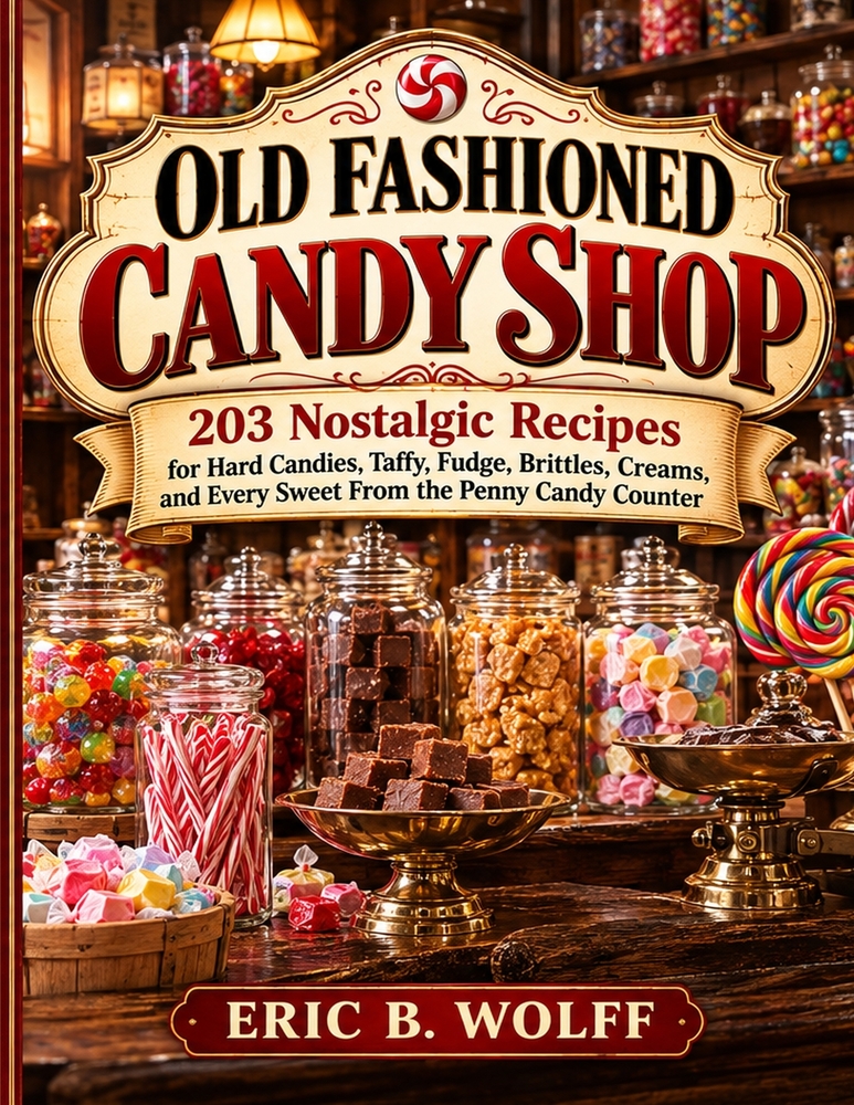 Old Fashioned Candy Shop: 203 Nostalgic Candy Shop Recipes - From Penny Candy Classics to Homemade Fudge, Taffy, Brittles & Old-Fashioned Sweets cover