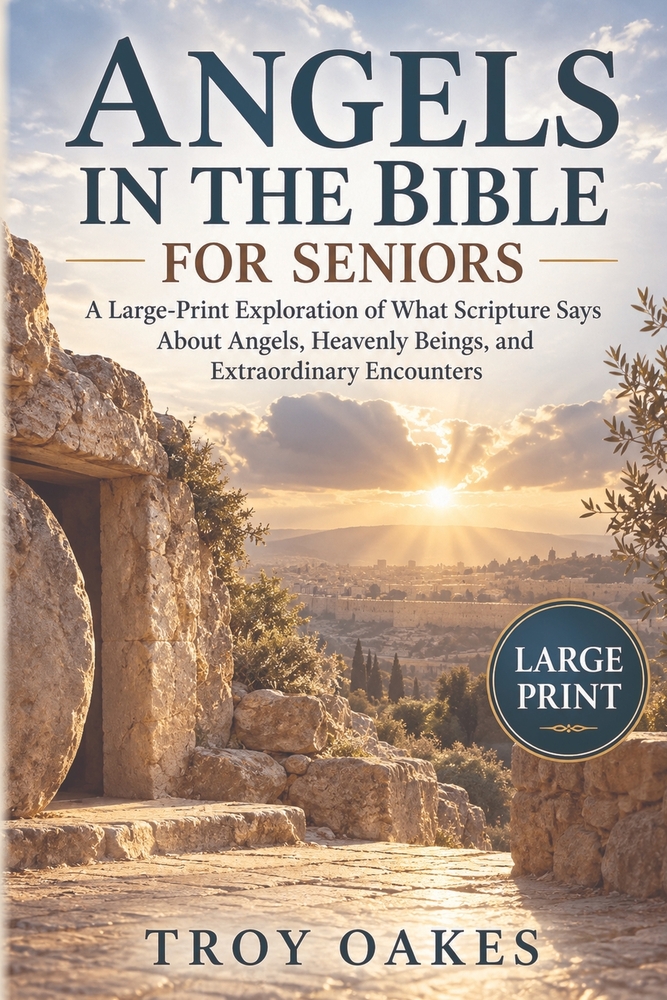 Angels in the Bible for Seniors: A Large Print Exploration of What Scripture Says About Angels, Heavenly Beings, and Extraordinary Encounters cover