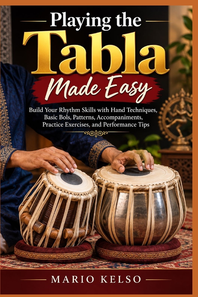 Playing the Tabla Made Easy: Build Your Rhythm Skills with Hand Techniques, Basic Bols, Patterns, Accompaniments, Practice Exercises, and Performance cover