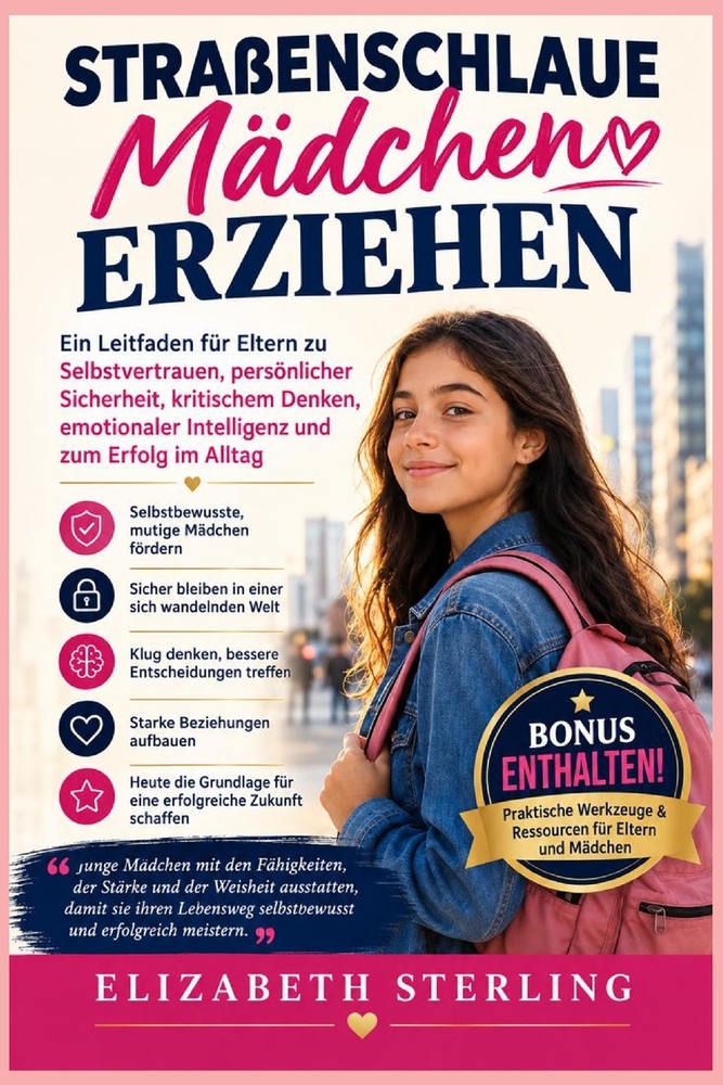 Straßenschlaue Mädchen erziehen: Ein Leitfaden für Eltern zu Selbstvertrauen, persönlicher Sicherheit, kritischem Denken, emotionaler Intelligenz und cover