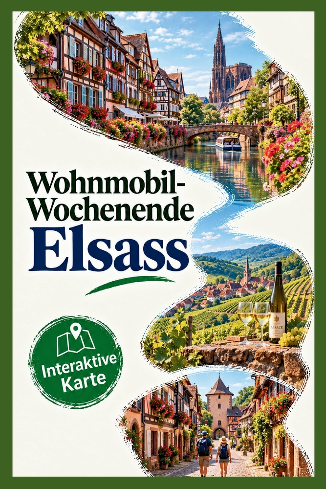 Wohnmobil-Wochenende Elsass: Stellplätze, Campingplätze, Weindörfer, Wanderungen und kulinarische Highlights für den perfekten Kurzurlaub mit dem Wohn cover