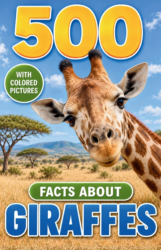 500 Fascinating Facts About Giraffes: Wild Anatomy, Family Life, Survival Skills, Ancient History, and Conservation Stories for Curious Kids and Adult cover