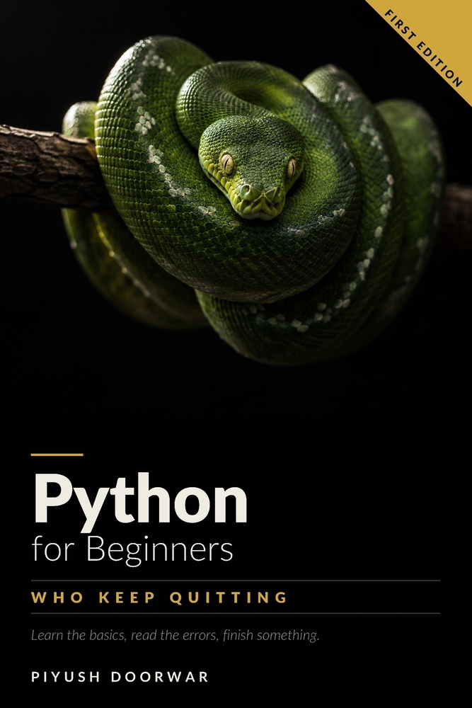 Python for Beginners Who Keep Quitting: Learn the Basics, Read the Errors, Finish Something cover