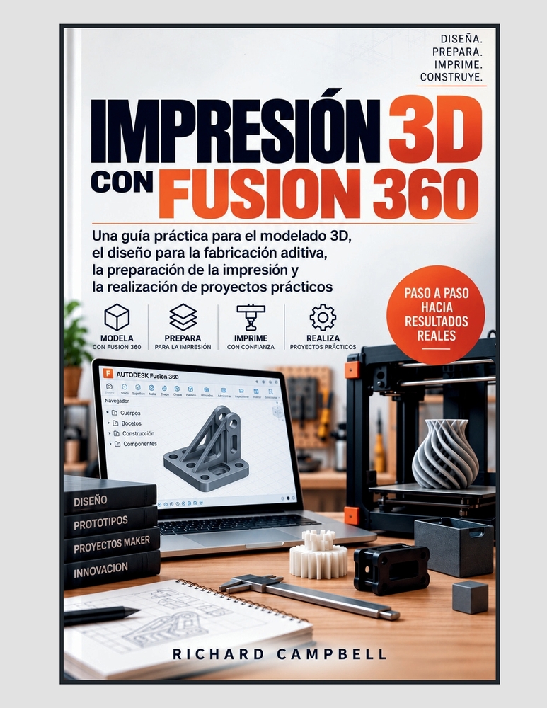 Impresión 3D con Fusion 360: Una guía práctica para el modelado 3D, el diseño para la fabricación aditiva, la preparación de la impresión y la realiza cover