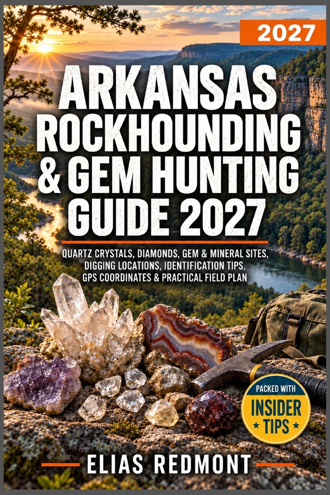 Arkansas Rockhounding & Gem Hunting Guide 2027: Quartz Crystals, Diamonds, Gem & Mineral Sites, Digging Locations, Identification Tips, GPS Coordinate cover