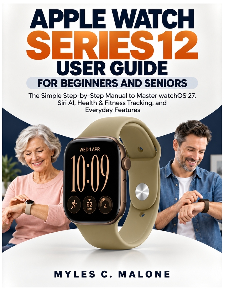 Apple Watch Series 12 User Guide for Beginners and Seniors: The Simple Step-by-Step Manual to Master watchOS 27, Siri AI, Health & Fitness Tracking, a cover