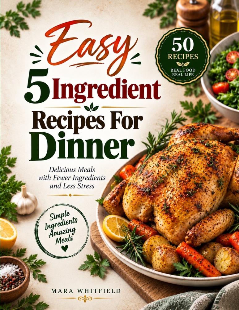Easy 5 Ingredient Recipes for Dinner: Simple and Flavor-Packed Meals with Just Five Ingredients cover