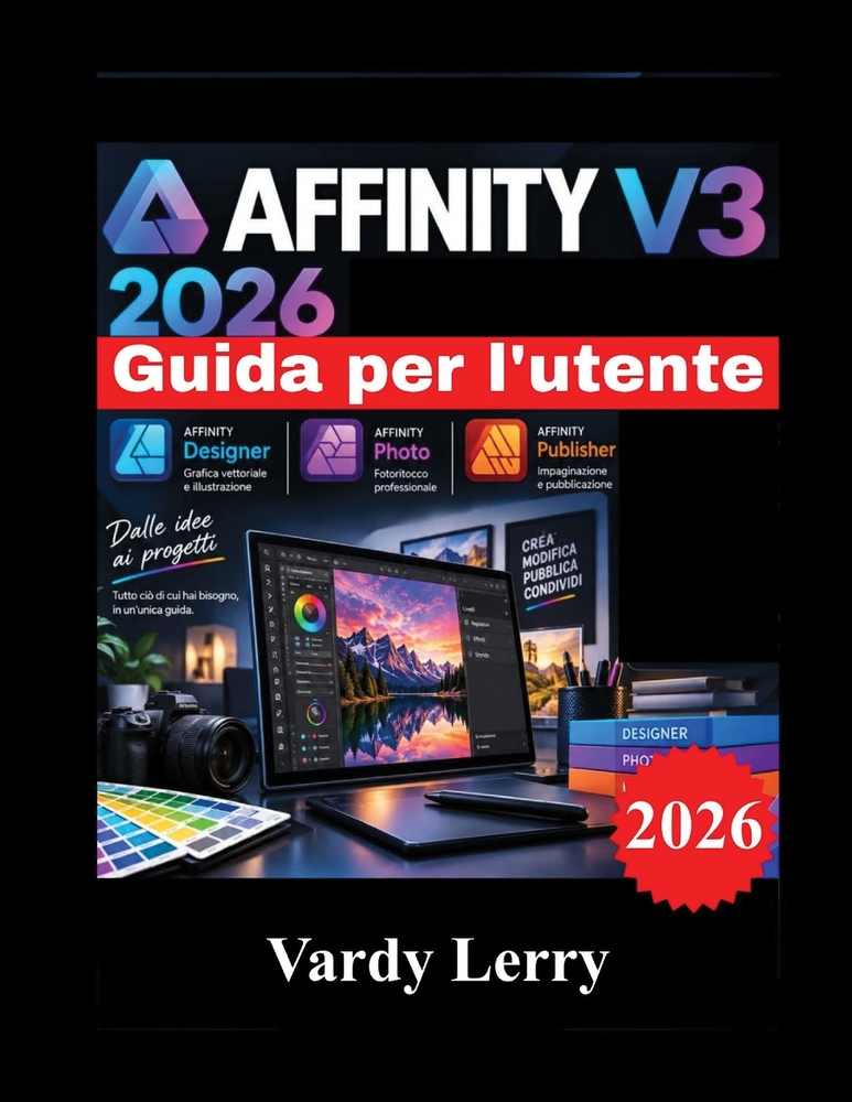 AFFINITY V3 2026 Guida per l'utente: Manuale per principianti, passo passo, su progettazione vettoriale, fotoritocco, impaginazione e flussi di lavoro cover