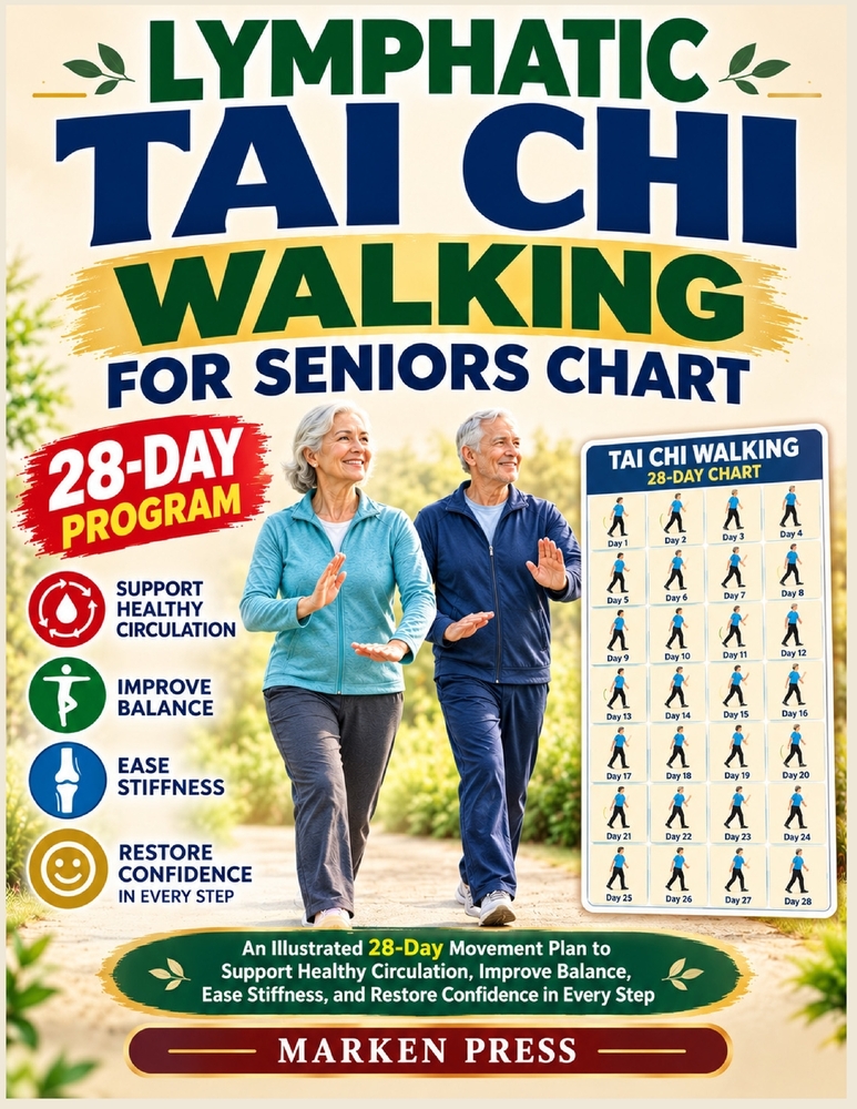 Lymphatic Tai Chi Walking for Seniors Chart: An Illustrated 28-Day Movement Plan to Support Healthy Circulation, Improve Balance, Ease Stiffness, and cover