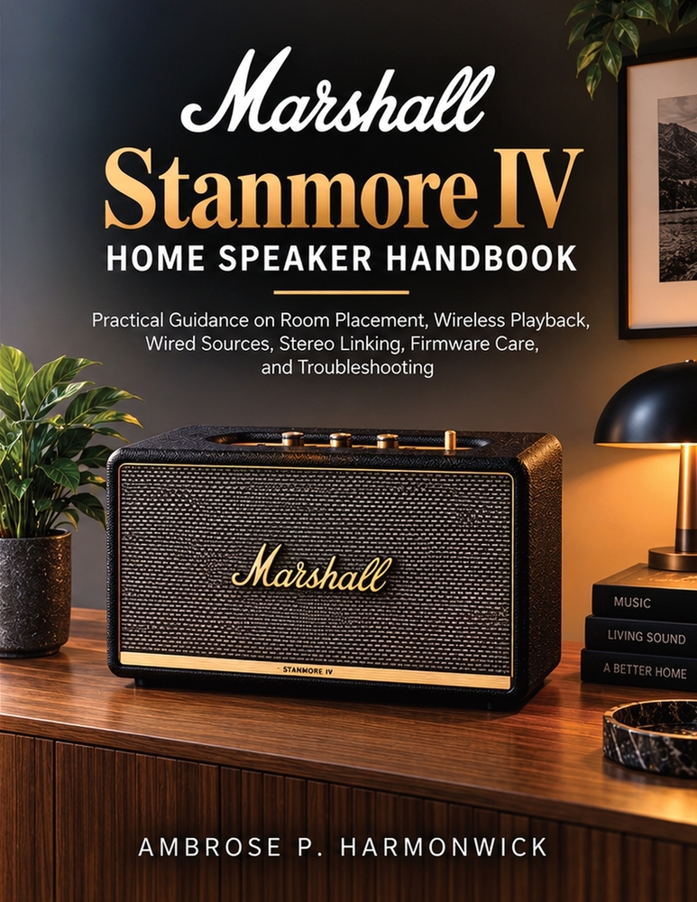 Marshall Stanmore IV Home Speaker Handbook: Practical Guidance on Room Placement, Wireless Playback, Wired Sources, Stereo Linking, Firmware Care, and cover