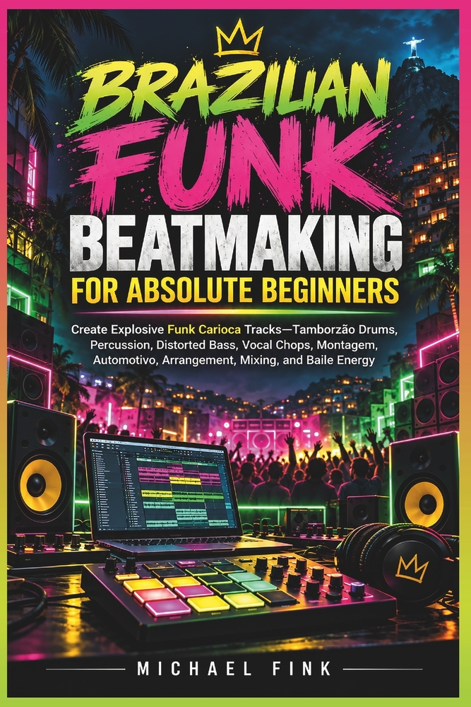 Brazilian Funk Beatmaking for Absolute Beginners: Create Explosive Funk Carioca Tracks-Tamborzão Drums, Distorted Bass, Vocal Chops, Montagem, Automot cover
